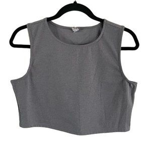 Yogalicious Sz XL Gray Crop Workout Top